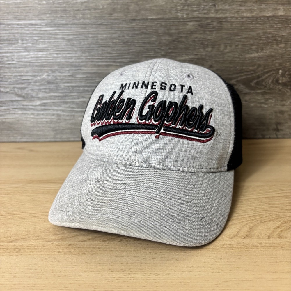 Minnesota Golden Gophers Hat Cap Snap Back Gray Black NCAA Football Trucker Mens